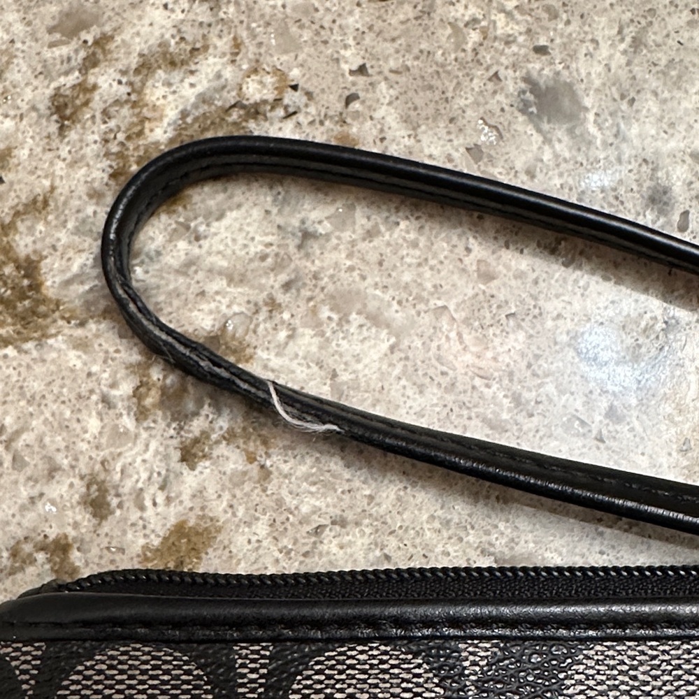 Coach Signature Black and Gray Wristlet - Picture 3 of 4
